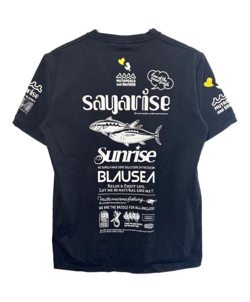 BLAUSEA（ブラウシー）BLAUSEA (ブラウシー) sun rise (サンライズ) muta MARINE (ムータマリン) コラボTシャツ ブラック サイズ:SIZE　Lの古着・服飾アイテム