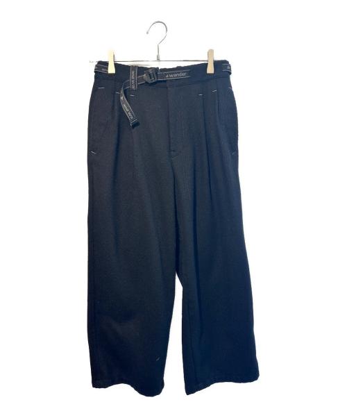 and wander（アンドワンダー）and wander (アンドワンダー) REWOOL tweed wide pants ブラック サイズ:SIZE Sの古着・服飾アイテム