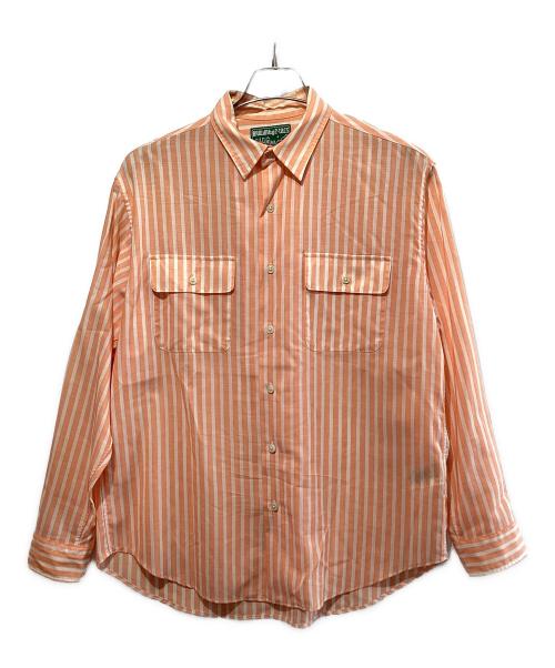 BROWN by 2-tacs（ブラウンバイツータックス）BROWN by 2-tacs (ブラウンバイツータックス) レギュラーカラー オレンジ×ホワイト サイズ:SIZE Mの古着・服飾アイテム