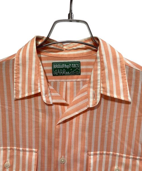 BROWN by 2-tacs（ブラウンバイツータックス）BROWN by 2-tacs (ブラウンバイツータックス) レギュラーカラー オレンジ×ホワイト サイズ:SIZE Mの古着・服飾アイテム