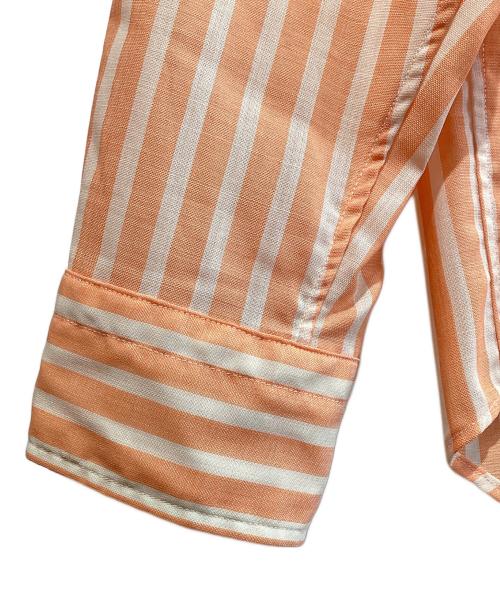 BROWN by 2-tacs（ブラウンバイツータックス）BROWN by 2-tacs (ブラウンバイツータックス) レギュラーカラー オレンジ×ホワイト サイズ:SIZE Mの古着・服飾アイテム