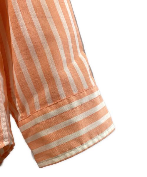 BROWN by 2-tacs（ブラウンバイツータックス）BROWN by 2-tacs (ブラウンバイツータックス) レギュラーカラー オレンジ×ホワイト サイズ:SIZE Mの古着・服飾アイテム