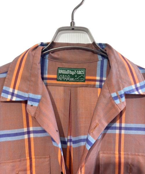 BROWN by 2-tacs（ブラウンバイツータックス）BROWN by 2-tacs (ブラウンバイツータックス) Regular collar ブルー×オレンジ サイズ:SIZE Mの古着・服飾アイテム