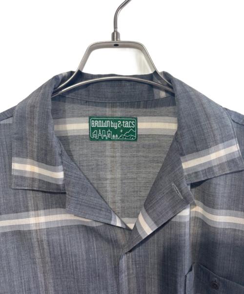 BROWN by 2-tacs（ブラウンバイツータックス）BROWN by 2-tacs (ブラウンバイツータックス) open collar グレー サイズ:SIZE Mの古着・服飾アイテム