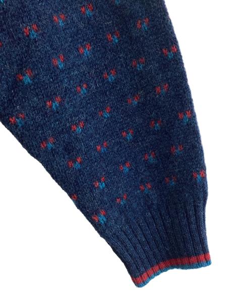 WOOLRICH（ウールリッチ）WOOLRICH (ウールリッチ) バーズアイ ニット セーター ネイビー×レッド サイズ:SIZE XLの古着・服飾アイテム