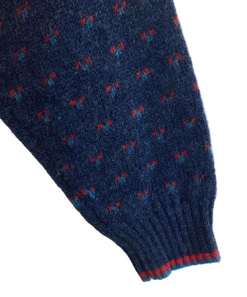 WOOLRICH（ウールリッチ）WOOLRICH (ウールリッチ) バーズアイ ニット セーター ネイビー×レッド サイズ:SIZE XLの古着・服飾アイテム