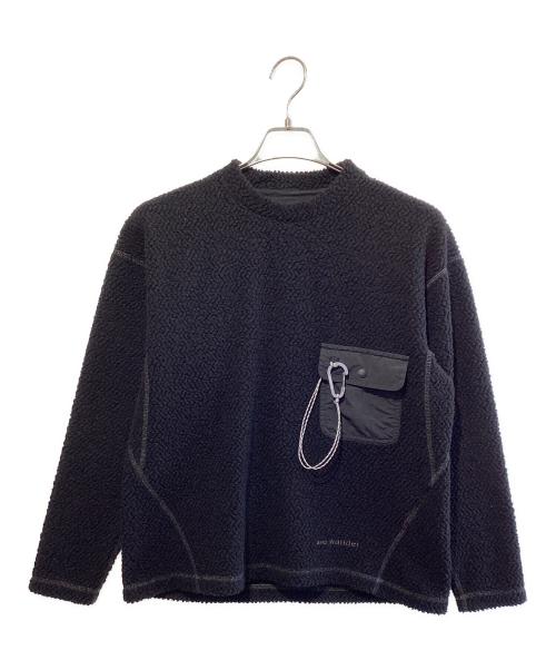 and wander（アンドワンダー）and wander (アンドワンダー) re wool JQ crew neck ブラック サイズ:SIZE WMの古着・服飾アイテム