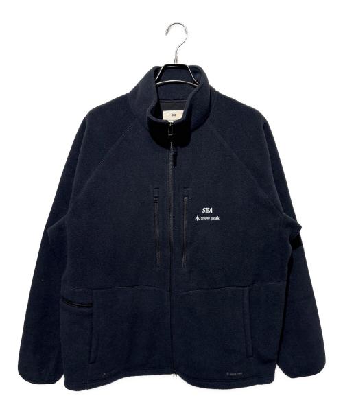Snow peak（スノーピーク）Snow peak (スノーピーク) WIND AND SEA (ウィンダンシー) エンブロイダリーロゴ ポリエステルフリースジャケット ブラック サイズ:SIZE XLの古着・服飾アイテム