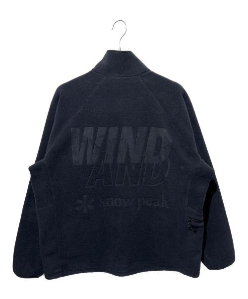 Snow peak（スノーピーク）Snow peak (スノーピーク) WIND AND SEA (ウィンダンシー) エンブロイダリーロゴ ポリエステルフリースジャケット ブラック サイズ:SIZE XLの古着・服飾アイテム