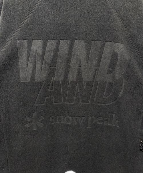 Snow peak（スノーピーク）Snow peak (スノーピーク) WIND AND SEA (ウィンダンシー) エンブロイダリーロゴ ポリエステルフリースジャケット ブラック サイズ:SIZE XLの古着・服飾アイテム