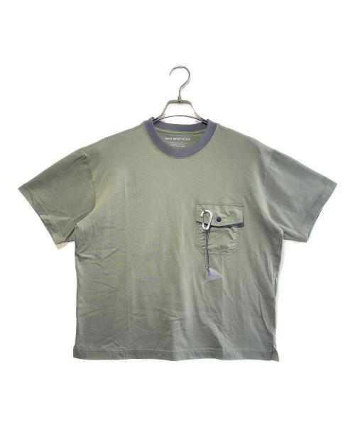 and wander（アンドワンダー）and wander (アンドワンダー) pocket T グリーン サイズ:Sサイズの古着・服飾アイテム