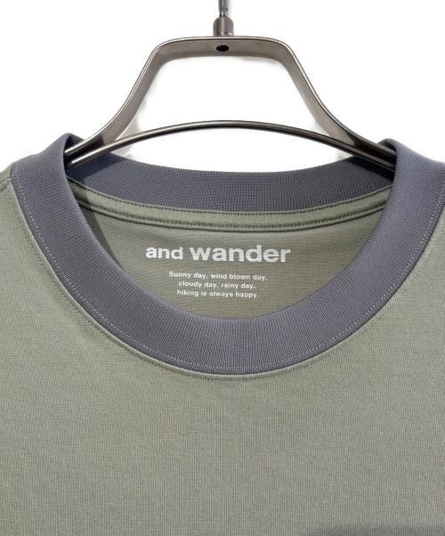 and wander（アンドワンダー）and wander (アンドワンダー) pocket T グリーン サイズ:Sサイズの古着・服飾アイテム