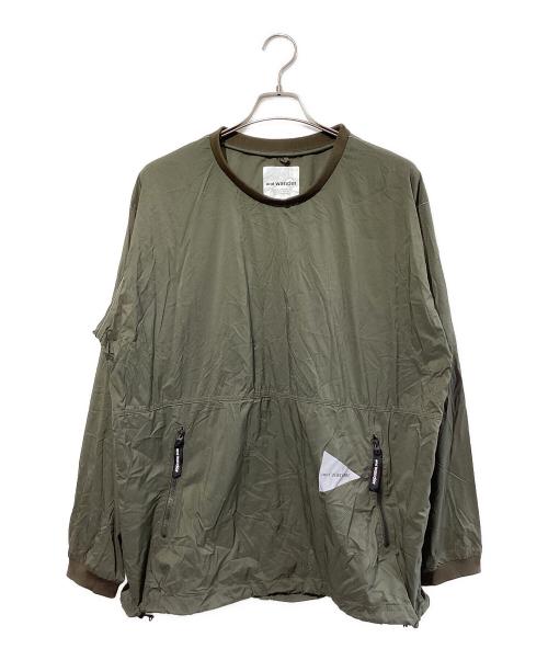 and wander（アンドワンダー）and wander (アンドワンダー) PERTEX wind long sleeve T オリーブ サイズ:SIZE 5の古着・服飾アイテム