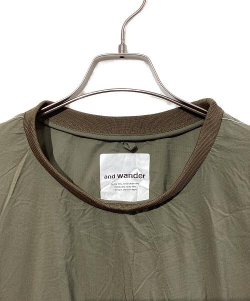 and wander（アンドワンダー）and wander (アンドワンダー) PERTEX wind long sleeve T オリーブ サイズ:SIZE 5の古着・服飾アイテム