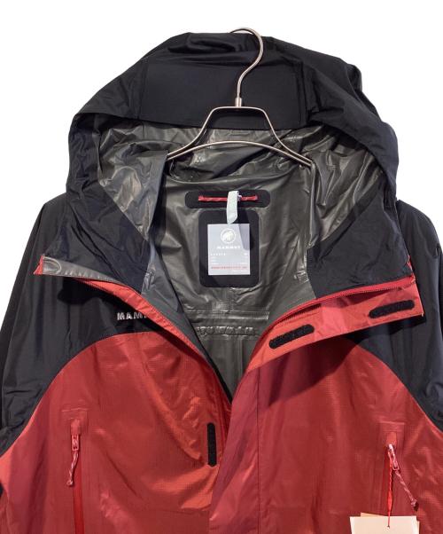 MAMMUT（マムート）MAMMUT (マムート) マイクロレイヤー3.0ハードシェルフーデットジャケット レッド×ブラック サイズ:SIZE L 未使用品の古着・服飾アイテム