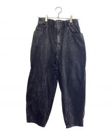 and wander（アンドワンダー）の古着「bleach twill wide pants」｜ブラック