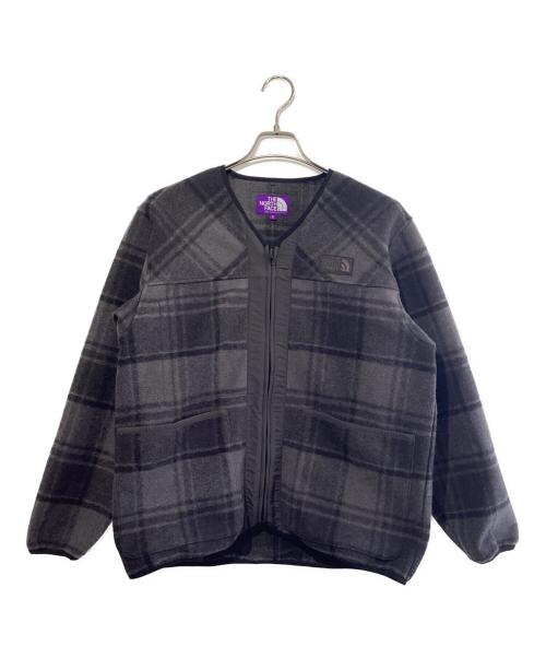 THE NORTHFACE PURPLELABEL（ザ・ノースフェイス パープルレーベル）THE NORTHFACE PURPLELABEL (ザ・ノースフェイス パープルレーベル) PLAS Plaid Fleece Field Cardigan グレー サイズ:SIZE Sの古着・服飾アイテム
