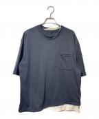 PASTOR NOVAパストルノヴァ）の古着「フェイクレイヤード ハーフスリーブTシャツ」｜ブラック