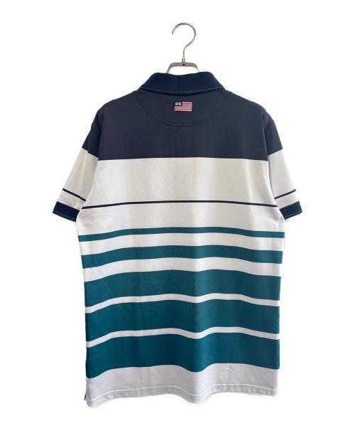 BRIEFING（ブリーフィング）BRIEFING (ブリーフィング) ゴルフウェア(トップス)　ポロシャツ ホワイト×グリーン サイズ:SIZE Lの古着・服飾アイテム
