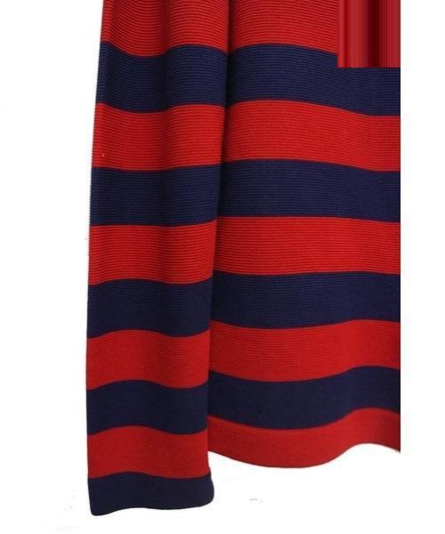GUCCI（グッチ）GUCCI (グッチ) エンブロイダリーボーダーニット レッド×ネイビー サイズ:XSの古着・服飾アイテム