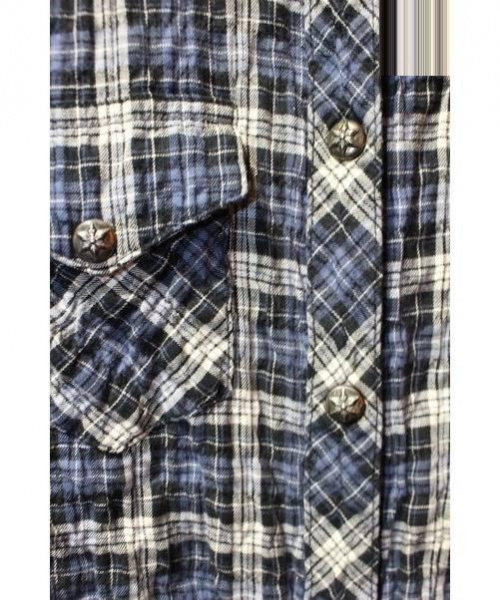 CHROME HEARTS（クロムハーツ）CHROME HEARTS (クロムハーツ) スターボタンチェックシャツ ブルー サイズ:Sの古着・服飾アイテム