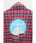中古・古着 GUCCI (グッチ) パラマウント刺繍オーバーサイズチェックシャツ レッド サイズ:46：52800円