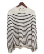 GUCCIグッチ）の古着「スネークボーダーニット」｜アイボリー