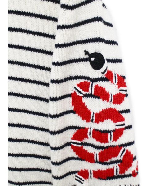GUCCI（グッチ）GUCCI (グッチ) スネークボーダーニット アイボリー サイズ:Sの古着・服飾アイテム