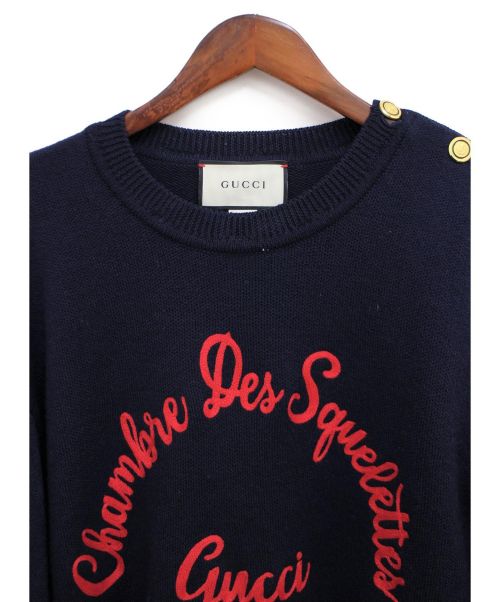 GUCCI（グッチ）GUCCI (グッチ) エンブロイダリーセーター サイズ:M 18AWの古着・服飾アイテム