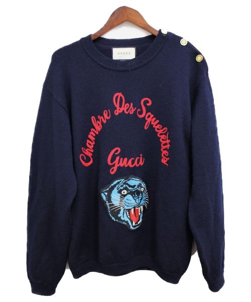 GUCCI（グッチ）GUCCI (グッチ) エンブロイダリーセーター サイズ:M 18AWの古着・服飾アイテム