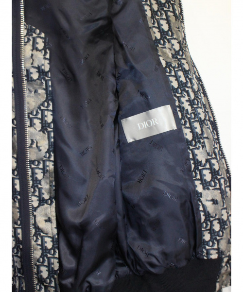 Christian Dior（クリスチャン ディオール）Christian Dior (クリスチャン ディオール) 19AW/トロッターナイロンジャケット グレー×ネイビー サイズ:46の古着・服飾アイテム