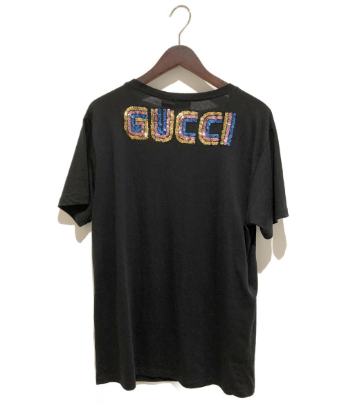 GUCCI（グッチ）GUCCI (グッチ) スパンコールドッグTシャツ ブラック サイズ:Sの古着・服飾アイテム