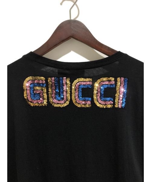 GUCCI（グッチ）GUCCI (グッチ) スパンコールドッグTシャツ ブラック サイズ:Ｓの古着・服飾アイテム