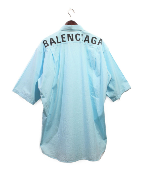 BALENCIAGA（バレンシアガ）BALENCIAGA (バレンシアガ) 19SS/ロゴショートスリーブシャツ ブルー サイズ:38の古着・服飾アイテム