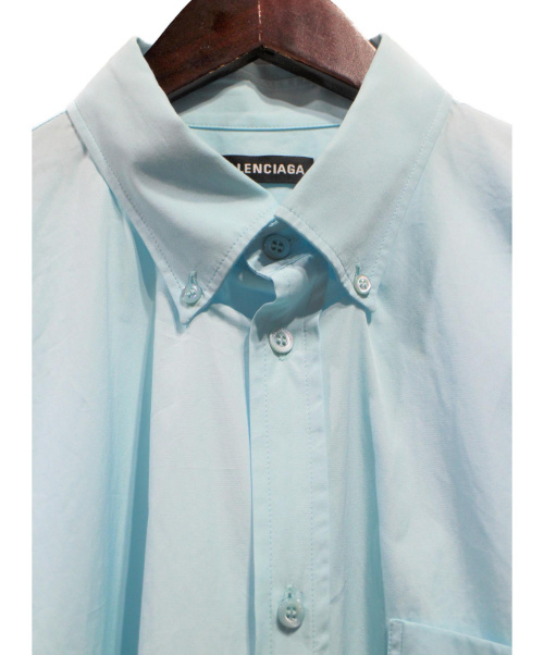 BALENCIAGA（バレンシアガ）BALENCIAGA (バレンシアガ) 19SS/ロゴショートスリーブシャツ ブルー サイズ:38の古着・服飾アイテム
