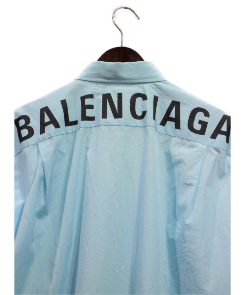 BALENCIAGA（バレンシアガ）BALENCIAGA (バレンシアガ) 19SS/ロゴショートスリーブシャツ ブルー サイズ:38の古着・服飾アイテム