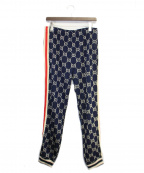 GUCCIグッチ）の古着「GGジャガードジョギングパンツ」｜ネイビー