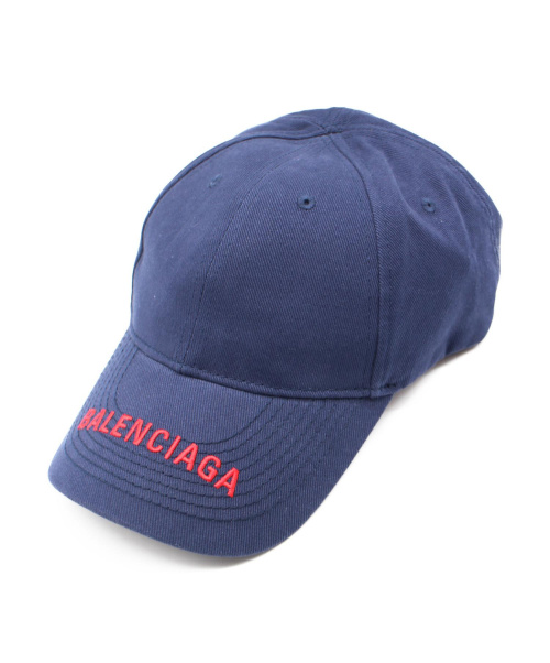 BALENCIAGA（バレンシアガ）BALENCIAGA (バレンシアガ) 19SS/ロゴキャップ ネイビー サイズ:L/59?の古着・服飾アイテム