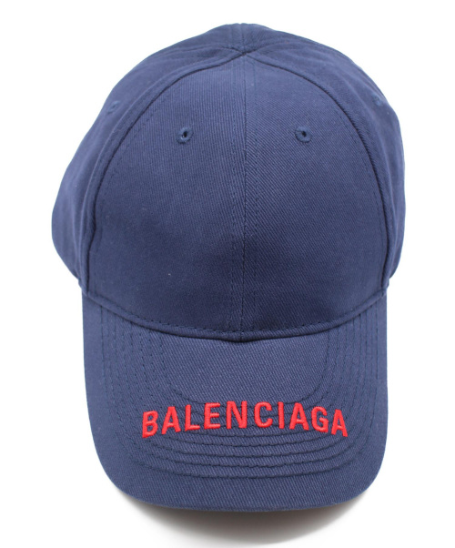BALENCIAGA（バレンシアガ）BALENCIAGA (バレンシアガ) 19SS/ロゴキャップ ネイビー サイズ:L/59?の古着・服飾アイテム
