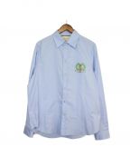 GUCCIグッチ）の古着「エンブレム　シャツ」｜スカイブルー