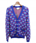 GUCCIグッチ）の古着「19AW/GGロゴカーディガン」｜ブルー