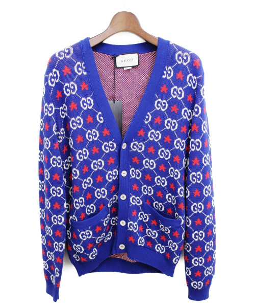 GUCCI（グッチ）GUCCI (グッチ) 19AW/GGロゴカーディガン ブルー サイズ:S 未使用品の古着・服飾アイテム