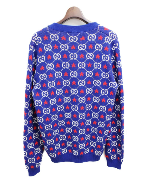 GUCCI（グッチ）GUCCI (グッチ) 19AW/GGロゴカーディガン ブルー サイズ:S 未使用品の古着・服飾アイテム