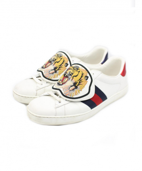 GUCCI（グッチ）GUCCI (グッチ) タイガーパッチエーススニーカー ホワイト サイズ:7の古着・服飾アイテム