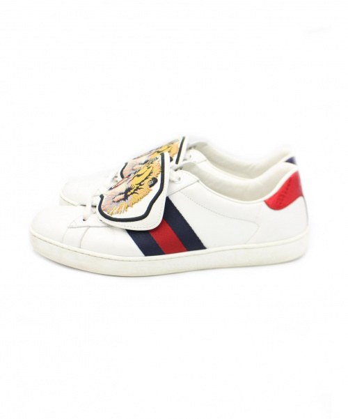 GUCCI（グッチ）GUCCI (グッチ) タイガーパッチエーススニーカー ホワイト サイズ:7の古着・服飾アイテム