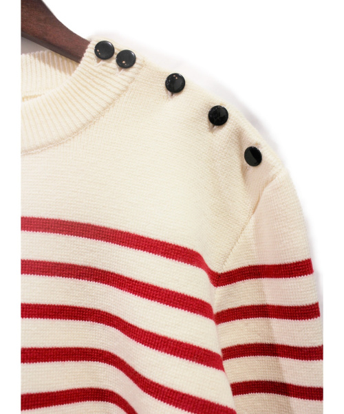 CELINE（セリーヌ）CELINE (セリーヌ) 19SS マリンボーダーニット アイボリー×レッド サイズ:XLの古着・服飾アイテム