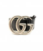 GUCCIグッチ）の古着「GGマーモントバックルベルト」｜ブラック