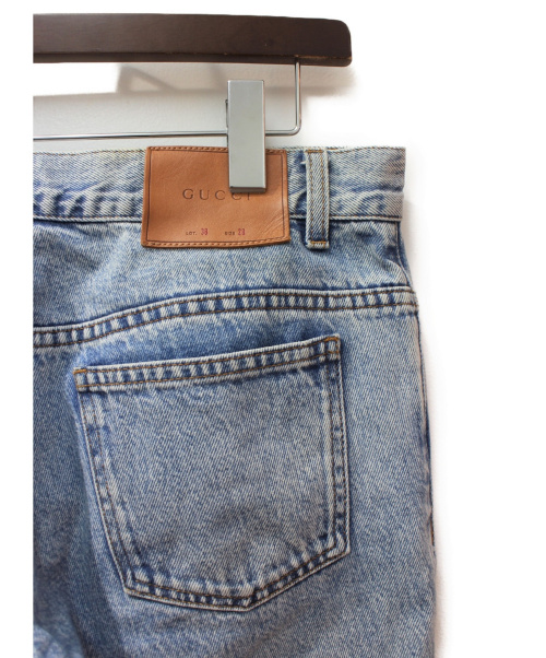 GUCCI（グッチ）GUCCI (グッチ) エンブロイダリーデニムパンツ インディゴ サイズ:28の古着・服飾アイテム