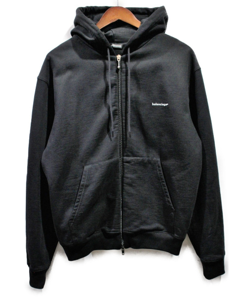 BALENCIAGA（バレンシアガ）BALENCIAGA (バレンシアガ) 19SS フロントロゴパーカー ブラック サイズ:Mの古着・服飾アイテム