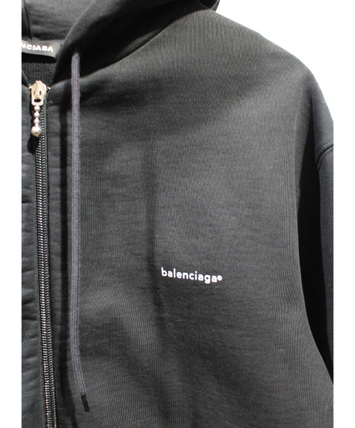 BALENCIAGA（バレンシアガ）BALENCIAGA (バレンシアガ) 19SS フロントロゴパーカー ブラック サイズ:Mの古着・服飾アイテム